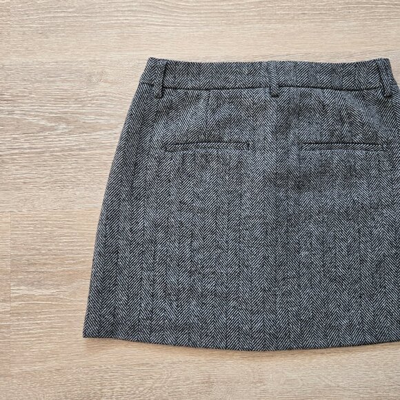 Vero Moda Lizzie Mini Skirt Herringbone Tweed EU 36 US 4 UK 8 New Without Tags - Picture 11 of 13